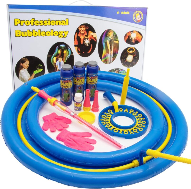 Uncle bubble stand inside a bubble kit