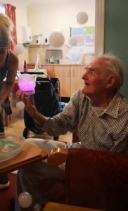 Sensory bubble therapy resident with dementia in Gloucestershire