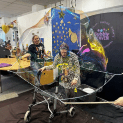 wheelchair-pushcahir-inside-a-bubble