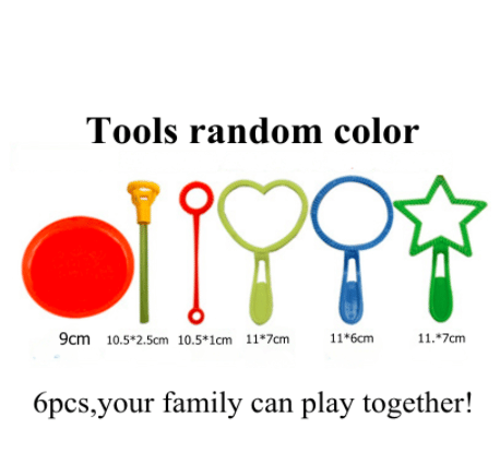 6 piece bubble tool wand kit