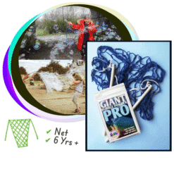 Kids bubble wand, net shaped to make big webs and clouds of bubbles.