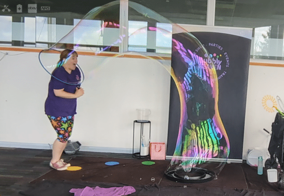 Giant bubble entertainer show kids party ideas Gloucestershire. Entertainers for birthday parties.