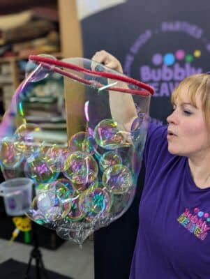 Kids party entertainer Gloucester bubble party children's entertainer.