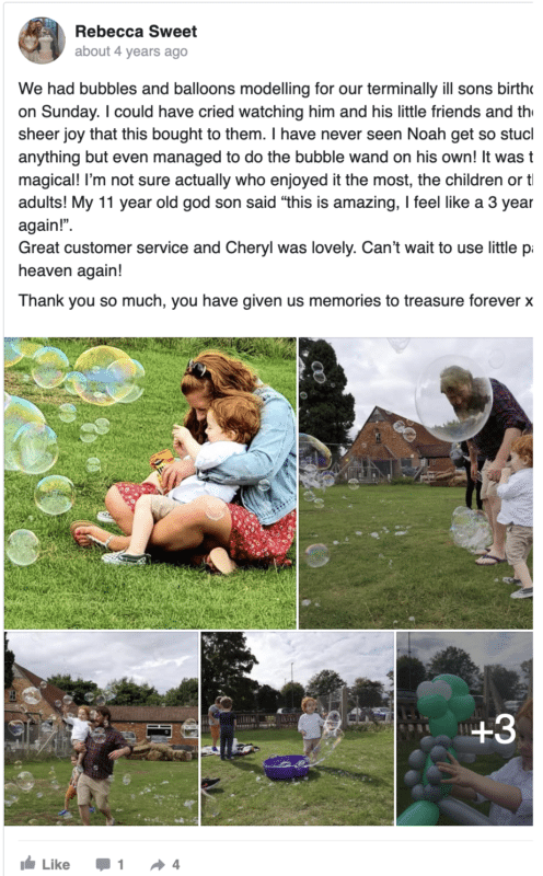 Outdoor sensory bubble play party