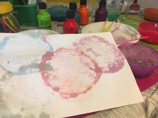 painting with bubbles bubble art