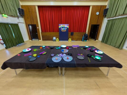 bubble workshop set up