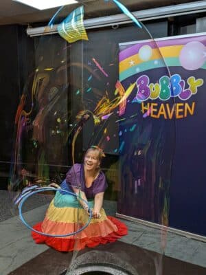 Children's bubble party entertainer bubble magic show gloucestershire