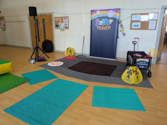 Bubble show party set up