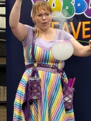Bubble volcano trick live performer stage theatre show
